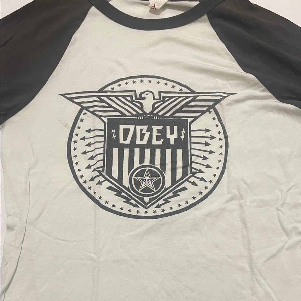 Obey Black and White Long Sleeve Tee